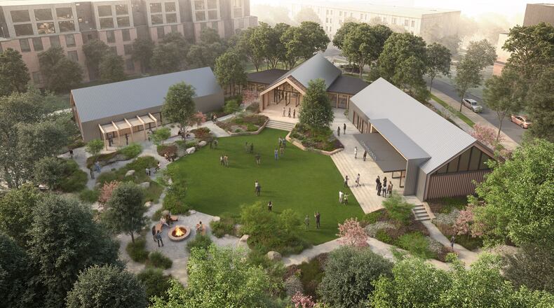 This is a rendering of the Rowen Convergence Center, a 10,000-square-foot facility central to the planned Rowen life sciences district in Gwinnett County. (Courtesy of Rowen)