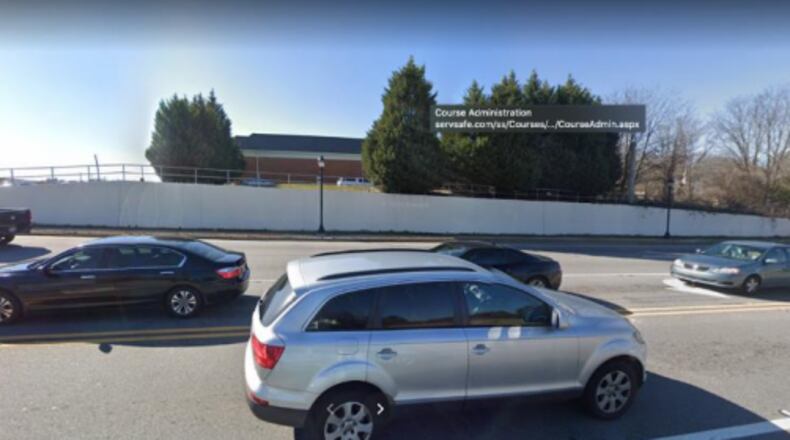 The Lawrenceville Arts Commission is seeking artists to submit designs for a community mural planned along this stretch of Buford Drive in Downtown Lawrenceville. COURTESY CITY OF LAWRENCEVILLE