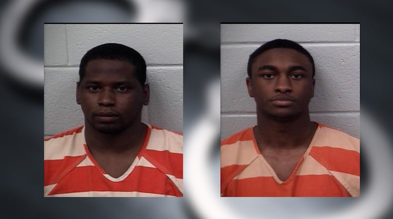 LaDarius Dominique Jones (left) and Lucas Mays were fired from their positions as jailers with the Paulding County Sheriff's Office and arrested after a GBI investigation.