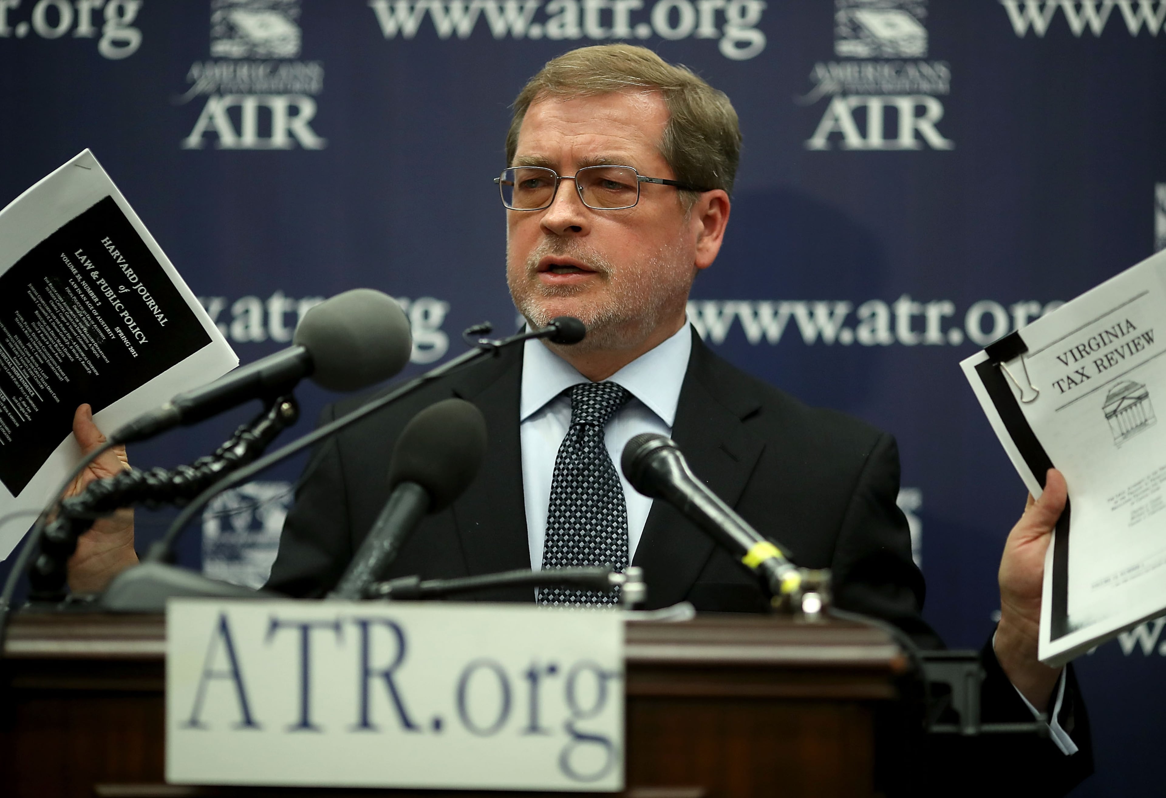 Grover Norquist spoke in Washington about tax reform in 2018.