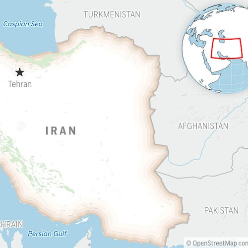 This is a locator map for Iran with its capital, Tehran. (AP Photo)