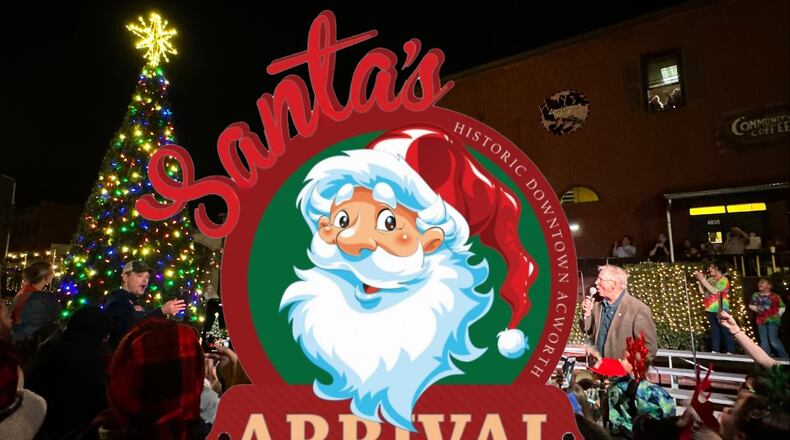 Acworth and NorthStar Church will host the lighting of the Christmas tree and Santa's arrival from 5:30-8:30 p.m. Dec. 1 in the city's downtown. (Courtesy of Acworth)
