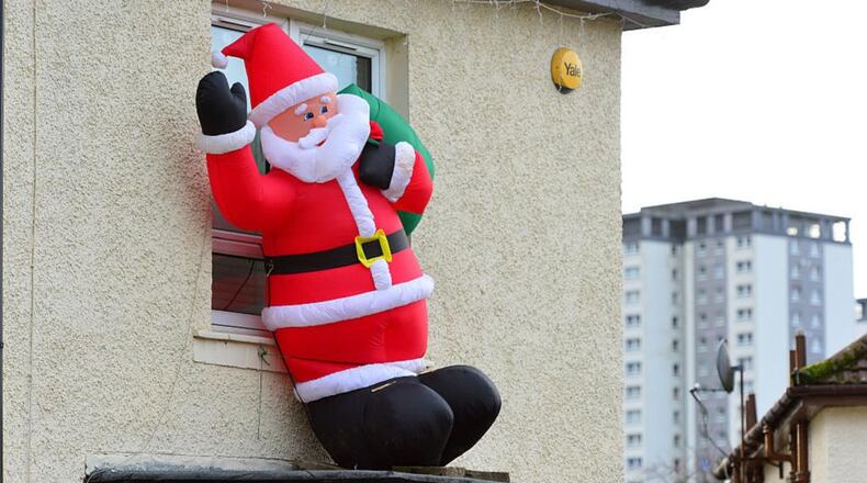 An inflatable Santa was vandalized in Colerain Township, Ohio. The Christmas decoration was put up to help a 2-year-old boy suffering from inoperable brain cancer.