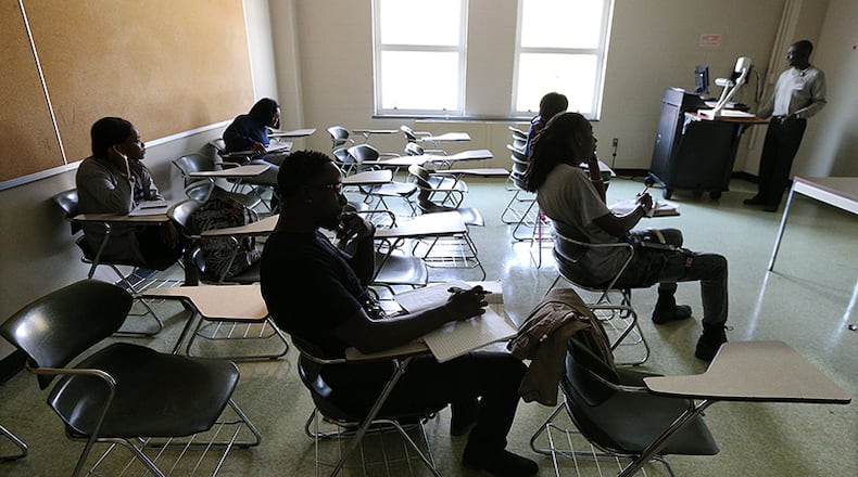A half-empty classroom at Paine College in Augusta. Many HBCUs are flourishing, but tiny Paine is facing serious problems, including an enrollment decline of nearly 50 percent from 2010 to 2015. Curtis Compton/ccompton@ajc.com