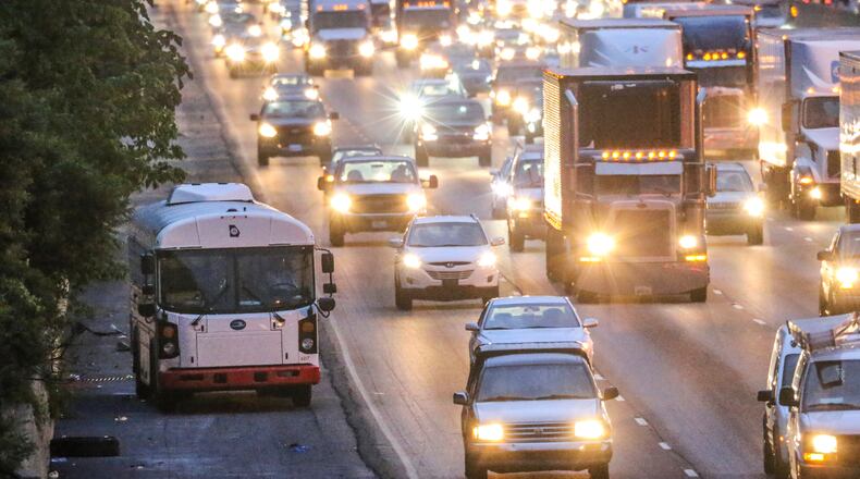 June 6, 2017 Gwinnett County: ÊA large police presence gathered around two Department of Corrections buses that pulled over to the shoulder of southbound I-85 just before Jimmy Carter Blvd. Tuesday, June 6, 2017 the WSB 24-hour Traffic Center reported. The incident occurred before 6 a.m. and led to traffic delays in the area. One of the two buses later left the scene and the police leaving the one bus. No further information was made available. JOHN SPINK/JSPINK@AJC.COM
