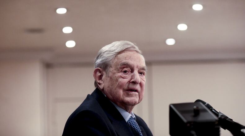 Billionaire George Soros recently gave $1 million to the Georgia Democratic Party, meaning it currently has more money than the state’s Republicans, who hold every statewide office and control both chambers of the Legislature. Bloomberg photo by Simon Dawson.