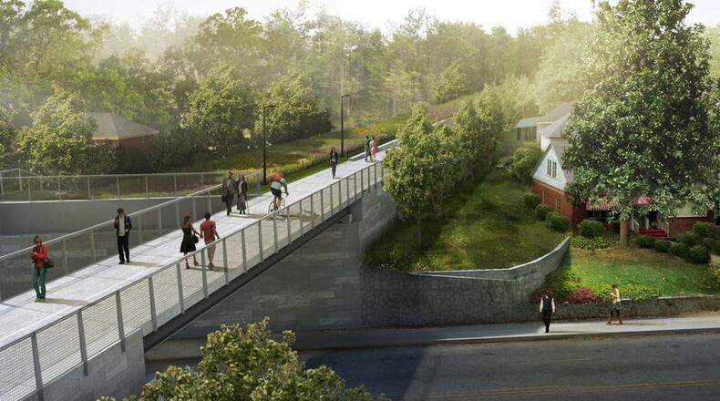 An artist rendering of the Atlanta Beltline’s new Westside Trail. SPECIAL