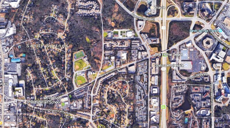 Sandy Springs will pay KCI Technologies Inc. $691,200 to design improvements for the Mount Vernon Highway Corridor from Johnson Ferry Road to the Sandy Springs MARTA station. GOOGLE MAPS