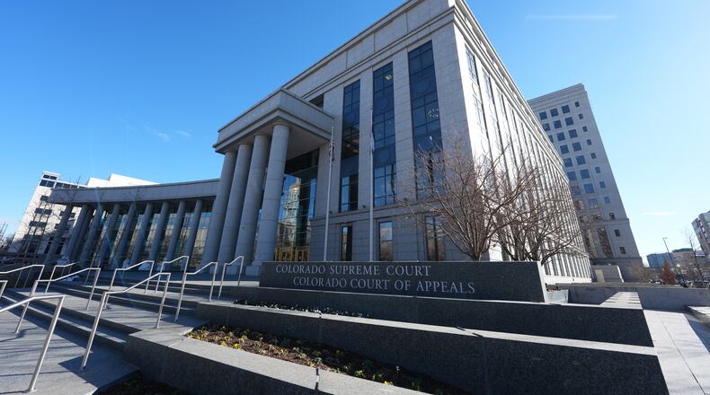 FILE - The Ralph Carr Judicial Building, which houses the Colorado Supreme Court and Colorado Court of Appeals, in Denver on Jan. 14, 2026. (AP Photo/David Zalubowski, File)