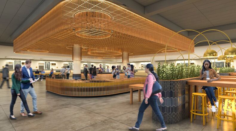 A rendering of Politan Row, the forthcoming food hall at Colony Square. / Courtesy of Bell-Butler