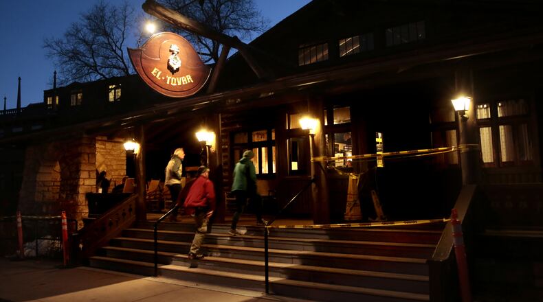 Located 330 feet from the rim of the Grand Canyon, the El Tovar hotel opened in 1905 as one of the original Harvey Houses. Designed by Charles Wittlesey, the architect for the Atchison, Topeka and Santa Fe Railroads, the El Tovar is next to terminus of the rail line from Williams, Ariz. (Mark Boster/Los Angeles Times/TNS)