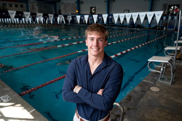 Ocean Gorecki, now captain of his swim team, plans to continue swimming competitively and study cognitive science or neuroscience and linguistics. (Ben Gray/for the AJC)