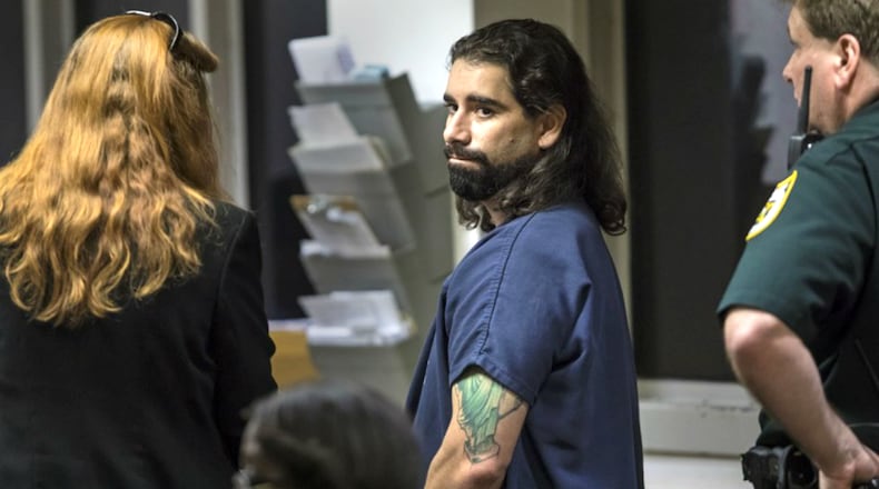 Dwight Luton appears in court Wednesday, March 8, 2017, charged with first degree murder with a firearm and evidence tampering in the death of his wife, Ashley Balius, Tuesday evening. Luton told police his wife accidentally shot herself while pulling a gun from her purse. (Lannis Waters/The Palm Beach Post)