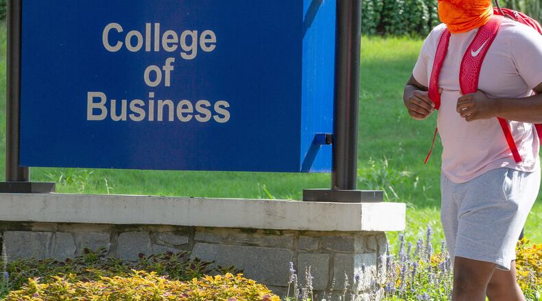 Jadarius Houston walked to class at Clayton State University, Monday August 10, 2020. The first full day of the fall 2021 semester begins Monday, Aug. 9. STEVE SCHAEFER FOR THE ATLANTA JOURNAL-CONSTITUTION