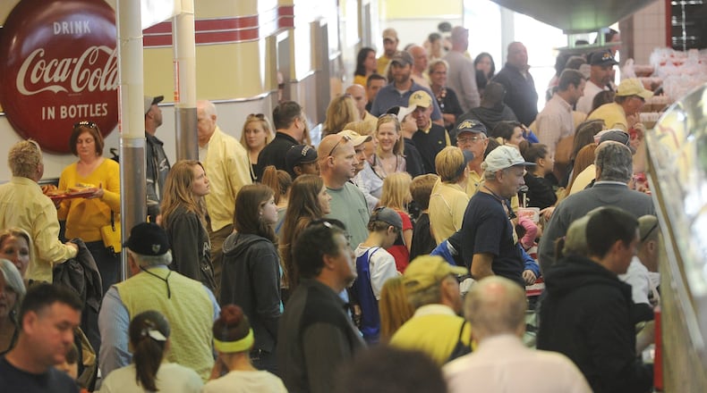 Lines are irrelevant at the Varsity on a football Saturday. “Just herd up to the counter,” said Varsity President Gordon Muir.