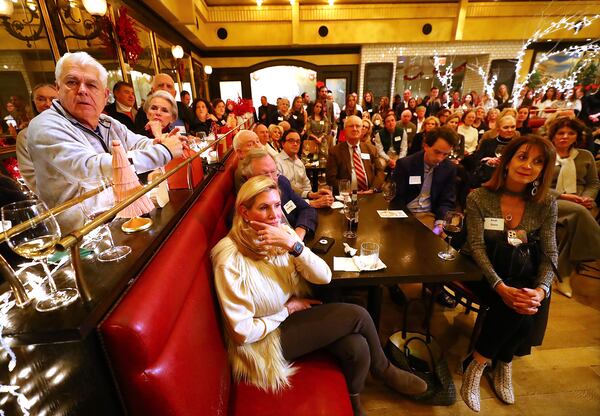 Bill White addresses the crowd at a recent pro-cityhood fundraiser at the upscale Bistro Niko. By the end of the night, White announced, the fundraiser had amassed over a quarter of a million dollars. (Curtis Compton / Curtis.Compton@ajc.com)