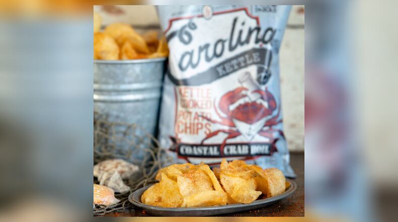 Crab boil potato chips. (Courtesy of John Monahan/Carolina Kettle)