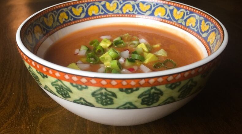 Leslie Brenner's gazpacho sevillano. (Leslie Brenner/Dallas Morning News/TNS) NO MAGAZINE SALES WEB USE BY TNS CONTRIBUTORS ONLY MANDATORY CREDIT