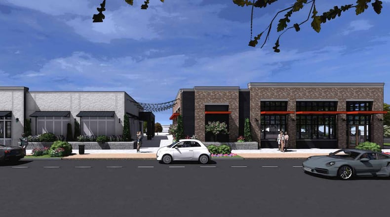 A rendering of Buildings 3 and 4 at the Grove at Snellville that will house Hacienda Bar & Grill and Parkside at the Grove. / Courtesy of the Grove at Snellville