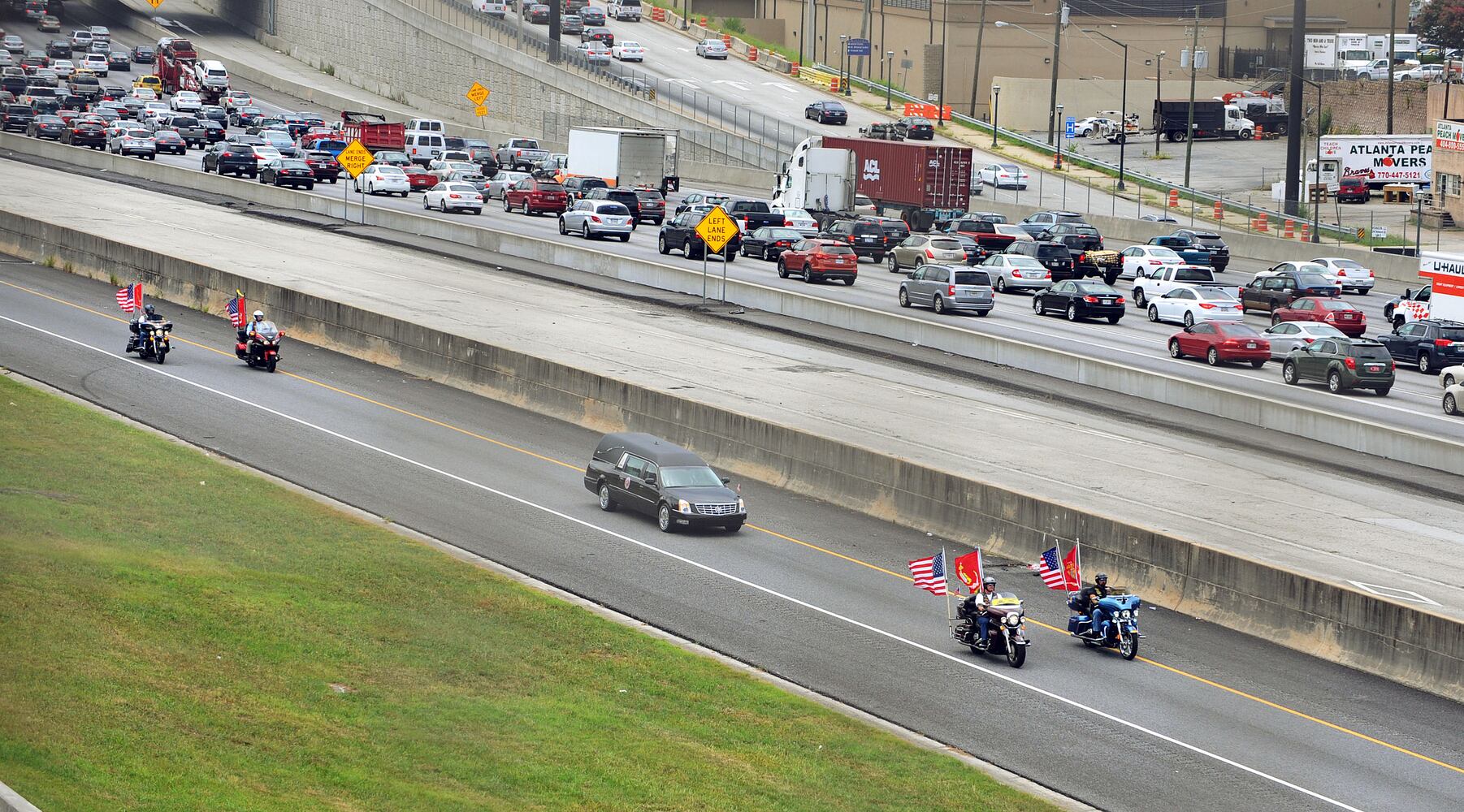 Motorcade for Lance Cpl. Skip Wells