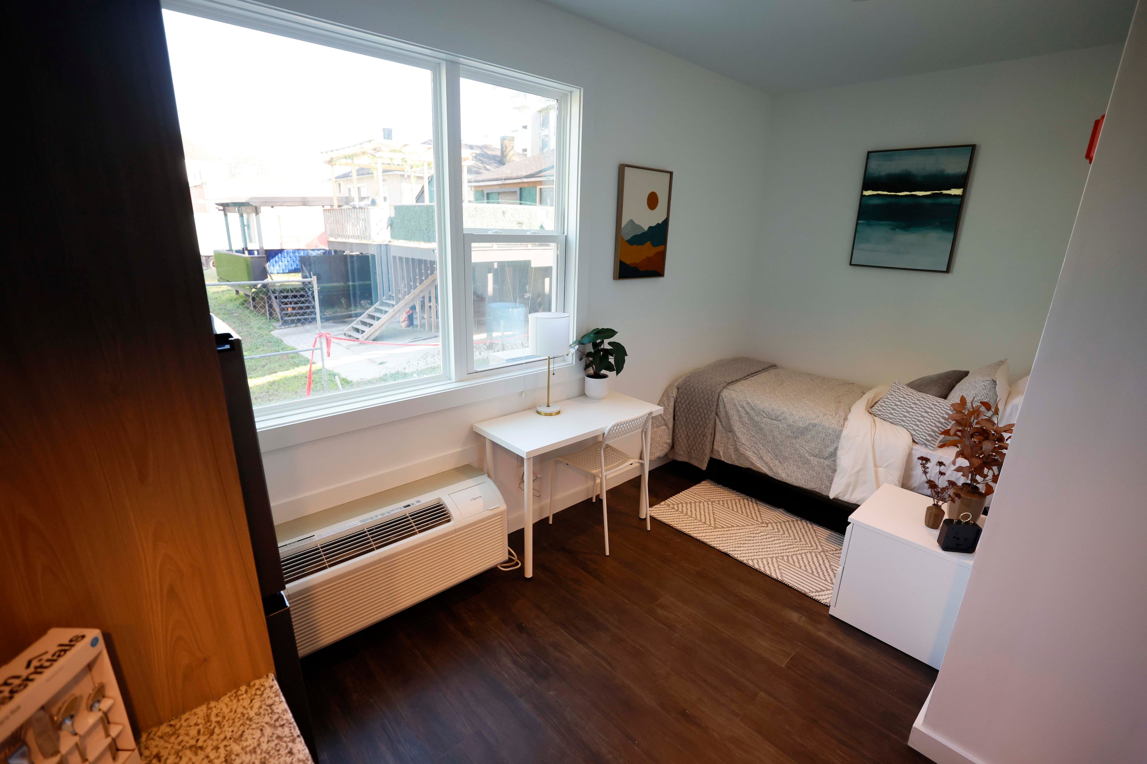 One of the single studio units is displayed as part of the Waterworks Village on Wednesday, Dec. 3, 2025, in Atlanta. (Miguel Martinez/ AJC)