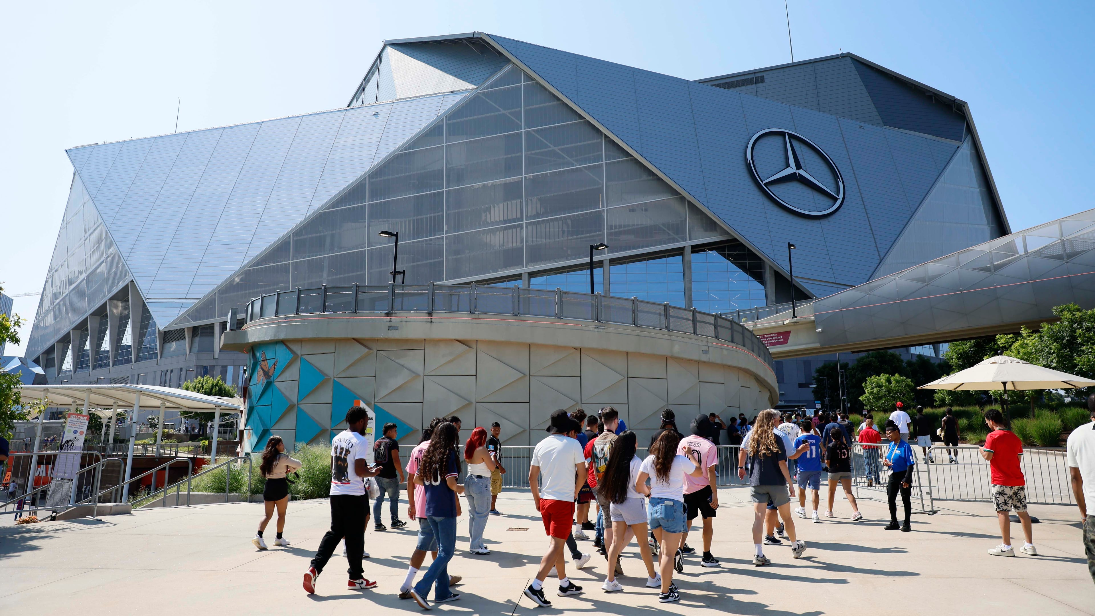 In a joint bid between four countries, Atlanta’s Mercedes-Benz Stadium was designated as a potential host stadium for the 2031 Women’s World Cup. (Miguel Martinez/AJC)