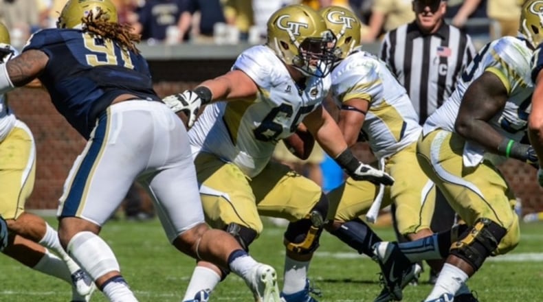Trey Klock started seven games at offensive tackle for the Yellow Jackets over his first two seasons. (GT Athletics/Danny Karnik)