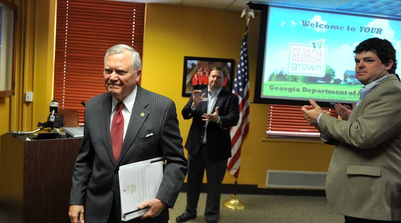 Gov. Nathan Deal , speaking at a rural caucus meeting Wednesday, announced a plan to help rural communities keep healthcare facilities open. BRANT SANDERLIN /BSANDERLIN@AJC.COM