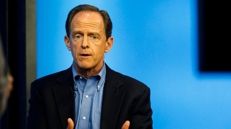 U.S. Sen. Pat Toomey of Pennsylvania says Medicaid accounts for 70 percent of the budget deficit, but experts find that a troubling comparison. (James Robinson /PennLive.com via AP)