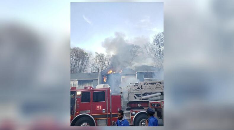 Several families were displaced Friday evening when a fire broke out in a Marietta apartment complex.