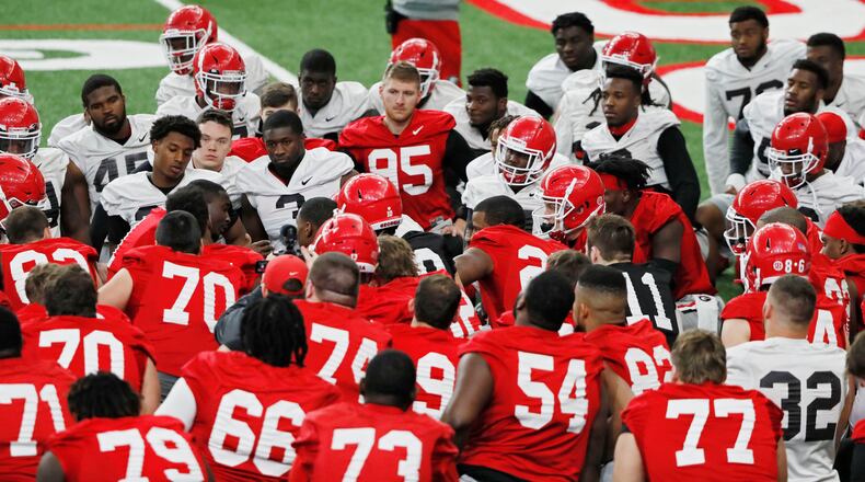 Georgia holds practice at their facilities at Butts-Mehre Heritage Hall.