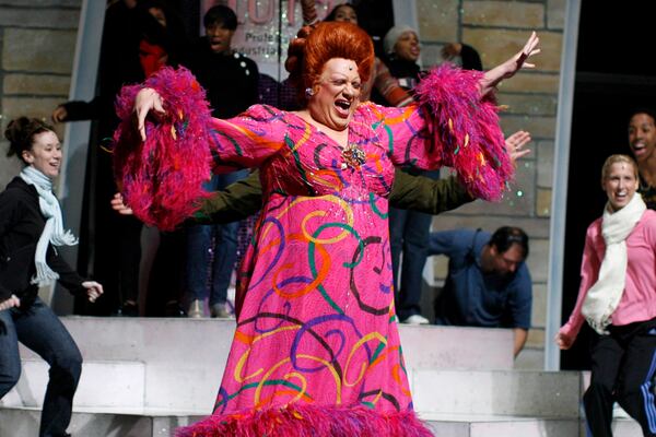 FILE - Actor Harvey Fierstein performs as Edna Turnblad during a rehearsal of the musical "Hairspray" on Nov. 7, 2008 in New York. (AP Photo/Jason DeCrow, File)