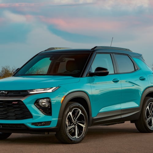This photo provided by Chevrolet shows the 2022 Trailblazer, a practical SUV that offers Teen Driver technology, which lets parents monitor their child's driving habits from home. (Courtesy of General Motors via AP)