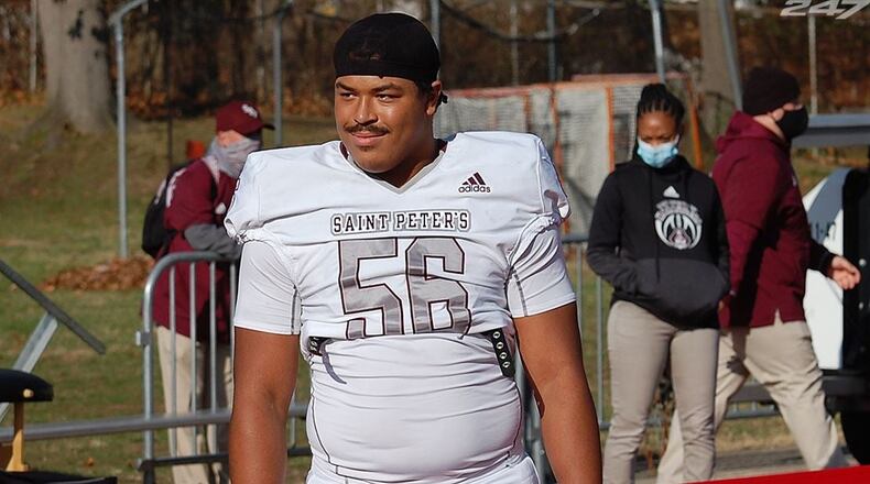 Defensive lineman K.J. Miles of St. Peter's Prep in Jersey City, N.J., announced his commitment to Georgia Tech on July 4, 2021. (Brian Dohn, 247Sports)