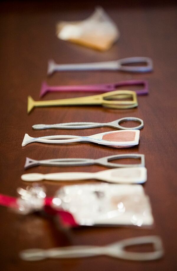 Different phases of The Wand, a product developed by CEO David Meadows of PureWine, Inc. that filters out sulfite preservatives and histamines that cause headaches for wine drinkers, on Thursday, July 27, 2017 at PureWine headquarters in downtown Grapevine, Texas.  (Ashley Landis/The Dallas Morning News/TNS)

NO MAGAZINE SALES MANDATORY CREDIT; NO SALES; INTERNET USE BY TNS CONTRIBUTORS ONLY