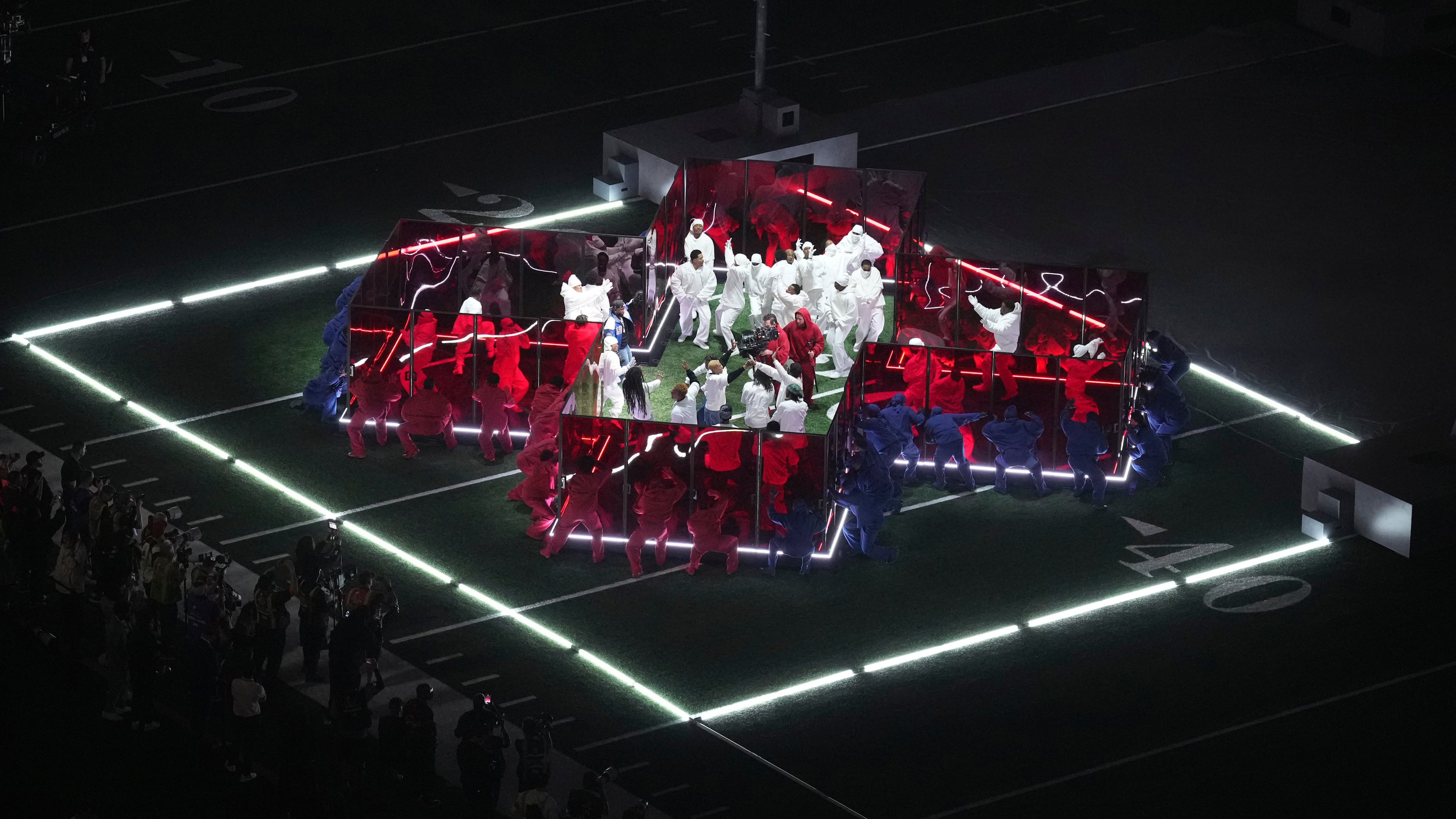FILE - Kendrick Lamar performs during halftime of the NFL Super Bowl 59 football game between the Kansas City Chiefs and the Philadelphia Eagles in New Orleans on Feb. 9, 2025. (AP Photo/AJ Mast, File)