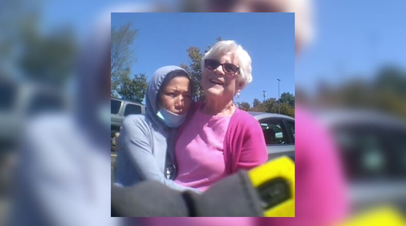 Arlyn (left), with her mother-in-law Yvonne, was the victim of an attempted armed robbery on Cobb Parkway on Sunday, police said. The two women asked not to share their last names.