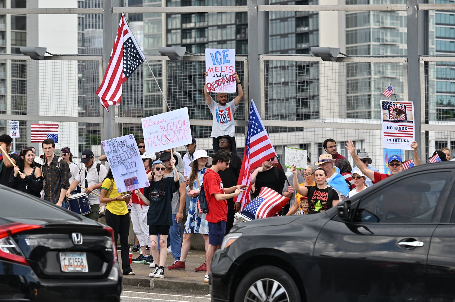 Protesters flood downtown Atlanta to oppose Trump, immigration policies