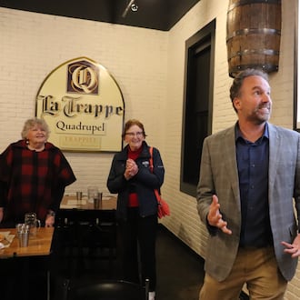 Democrat Eric Gisler celebrated his Tuesday election victory at the Trappeze Pub in Athens, Ga. (AP)