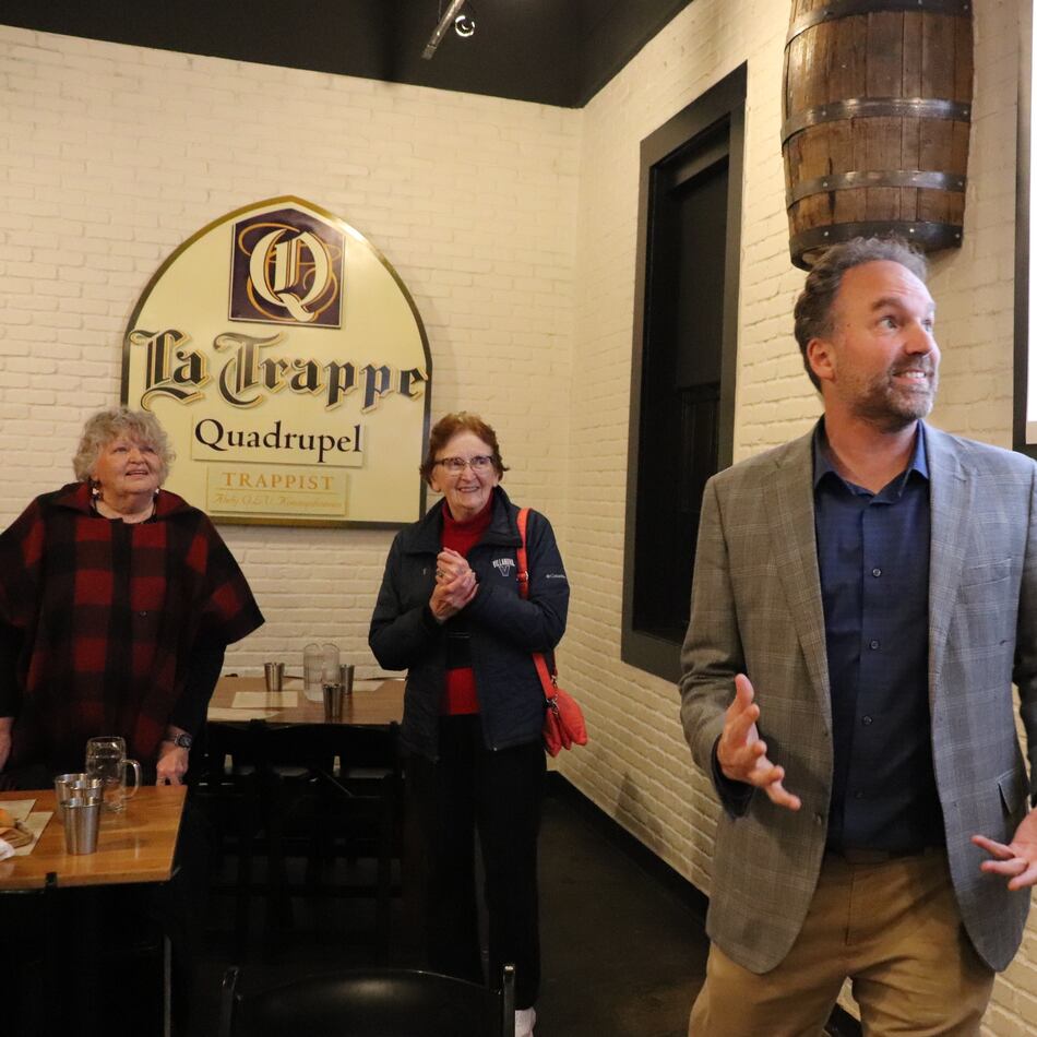 Democrat Eric Gisler celebrated his Tuesday election victory at the Trappeze Pub in Athens, Ga. (AP)