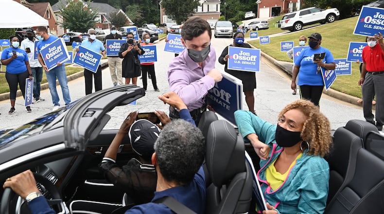Democratic U.S. Senate candidate Jon Ossoff has only recently begun holding in-person campaign events because of the coronavirus. Mostly, he's had to work out of his Grant Park home. Hyosub Shin / Hyosub.Shin@ajc.com)