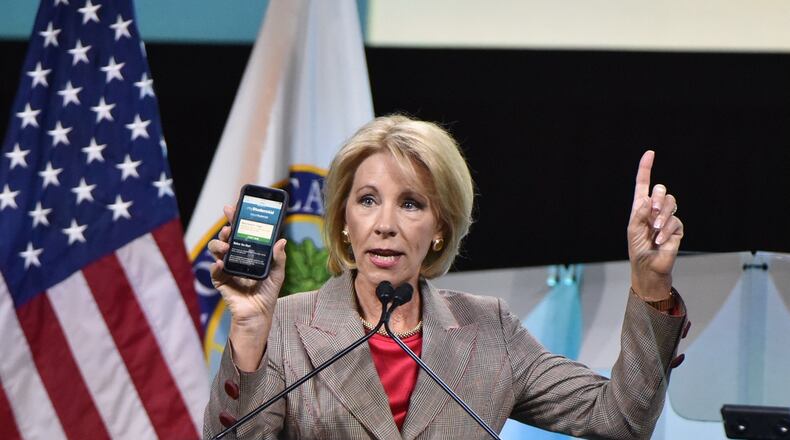 U.S. Education Secretary speaks at the annual Federal Student Aid conference being held at the Georgia World Congress Center. HYOSUB SHIN/STAFF