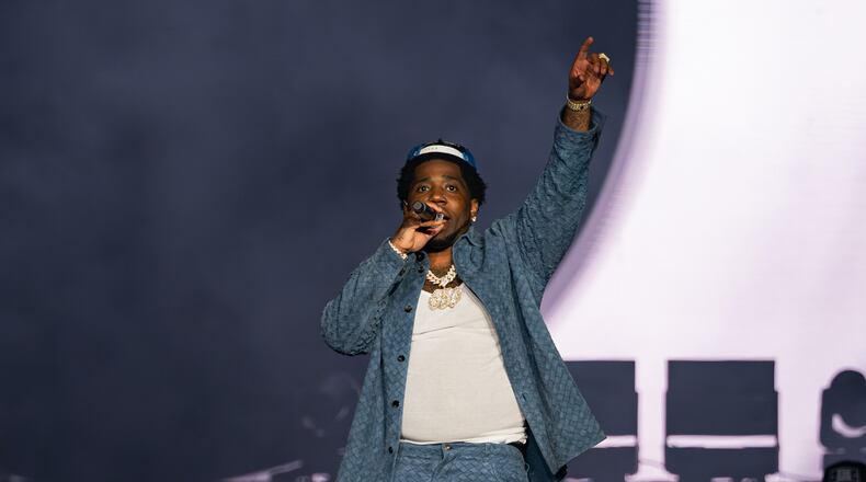 Atlanta rapper YFN Lucci's homecoming concert Saturday, Aug. 23, 2025, at State Farm Arena in Atlanta was his first show since being released from prison in January. He pleaded guilty to a gang charge in 2024. (Courtesy of Scoot Holloway/State Farm Arena)