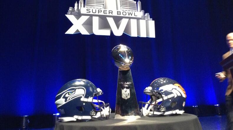 Super Bowl XLVIII trophy. (D. Orlando Ledbetter/dledbetter@ajc.com)