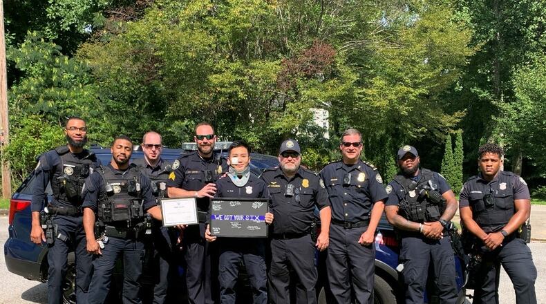 Khuong Thai, who was shot in the face in June, continues to recover. This past week, his unit went to check on his progress.