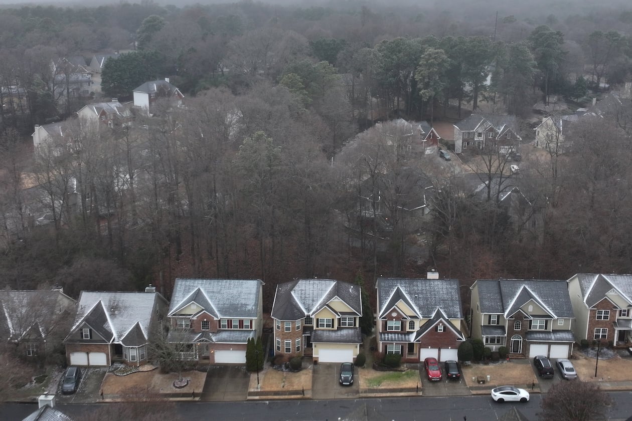 A neighborhood near Lawrenceville's Alexander Park is seen in this photo from Sunday, Jan. 25, 2026. A bill passed by the Georgia General Assembly would cap property tax increases at the rate of inflation. It awaits Gov. Brian Kemp's signature. (Hyosub Shin/AJC)