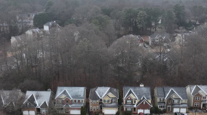 A neighborhood near Lawrenceville's Alexander Park is seen in this photo from Sunday, Jan. 25, 2026. A bill passed by the Georgia General Assembly would cap property tax increases at the rate of inflation. It awaits Gov. Brian Kemp's signature. (Hyosub Shin/AJC)