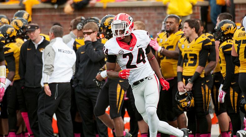Freshman defensive back Dominick Sanders had one of four interceptions for the Bulldogs Saturday at Missouri.