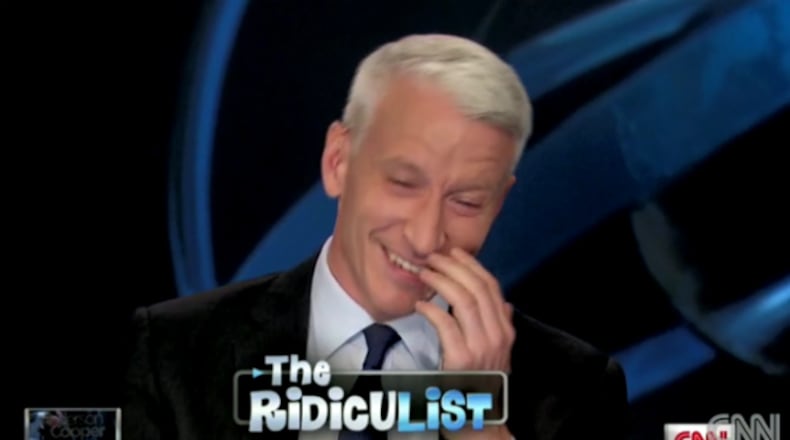 Giggle...giggle. A classic Anderson Cooper moment.
