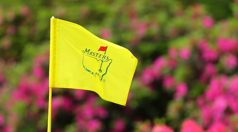 040815 AUGUSTA: The Masters flag waves in the breeze in the pin on the 13th green at Augusta National Golf Club on Wednesday, April 8, 2015, in Augusta. Curtis Compton / ccompton@ajc.com